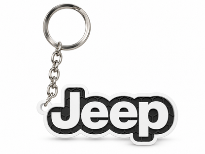 Breloc auto Jeep inscripție cu lanț și inel