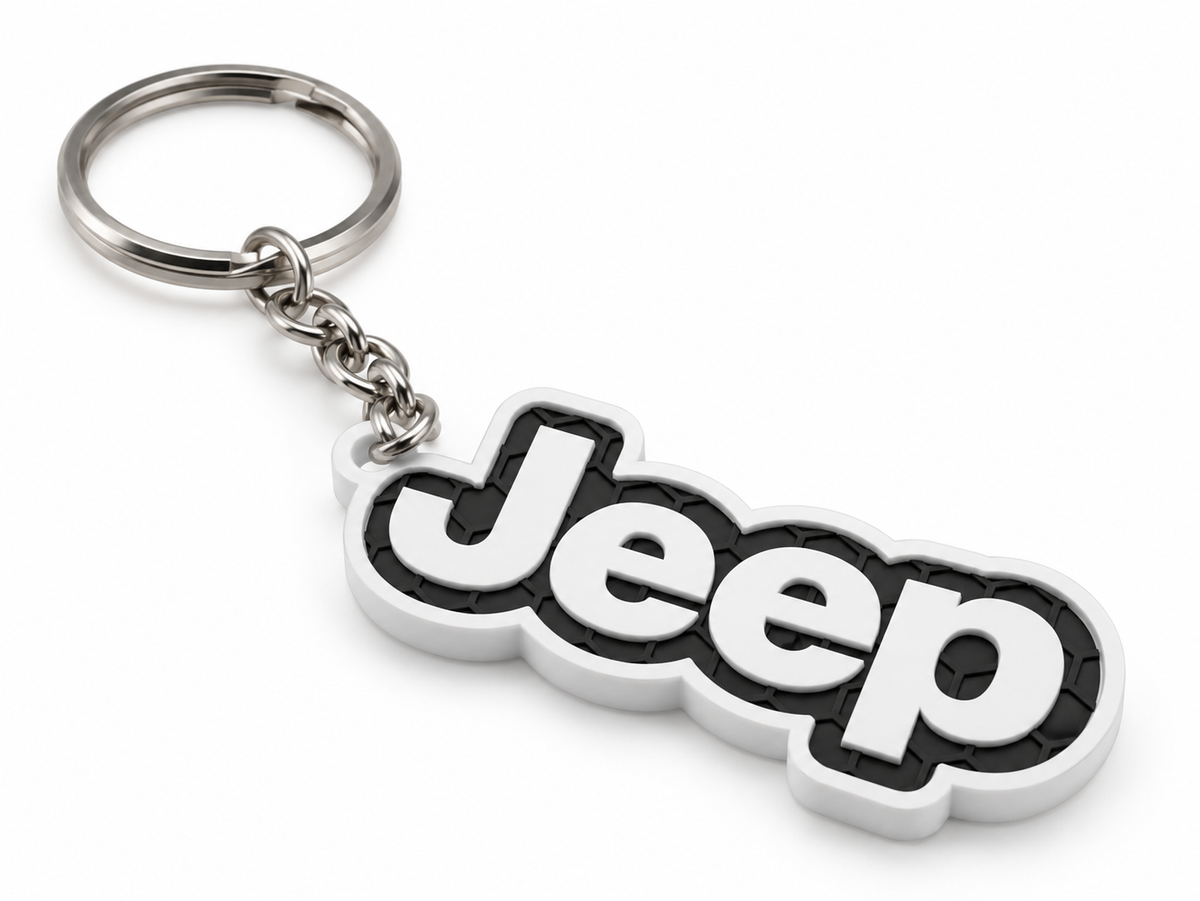 Breloc auto Jeep inscripție cu lanț și inel