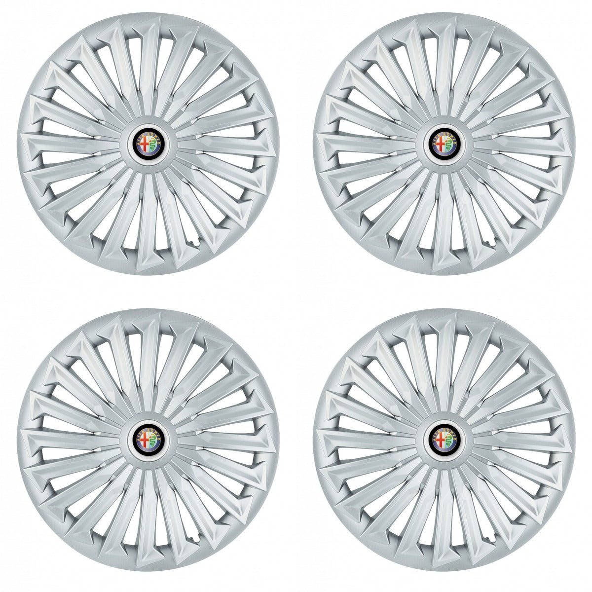 Set 4 capace roti 15 inchi (R15) compatibile ALFA ROMEO, Model Joy Gri