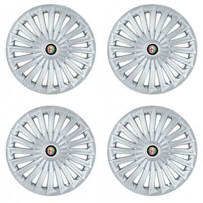 Set 4 capace roti 15 inchi (R15) compatibile ALFA ROMEO, Model Joy Gri