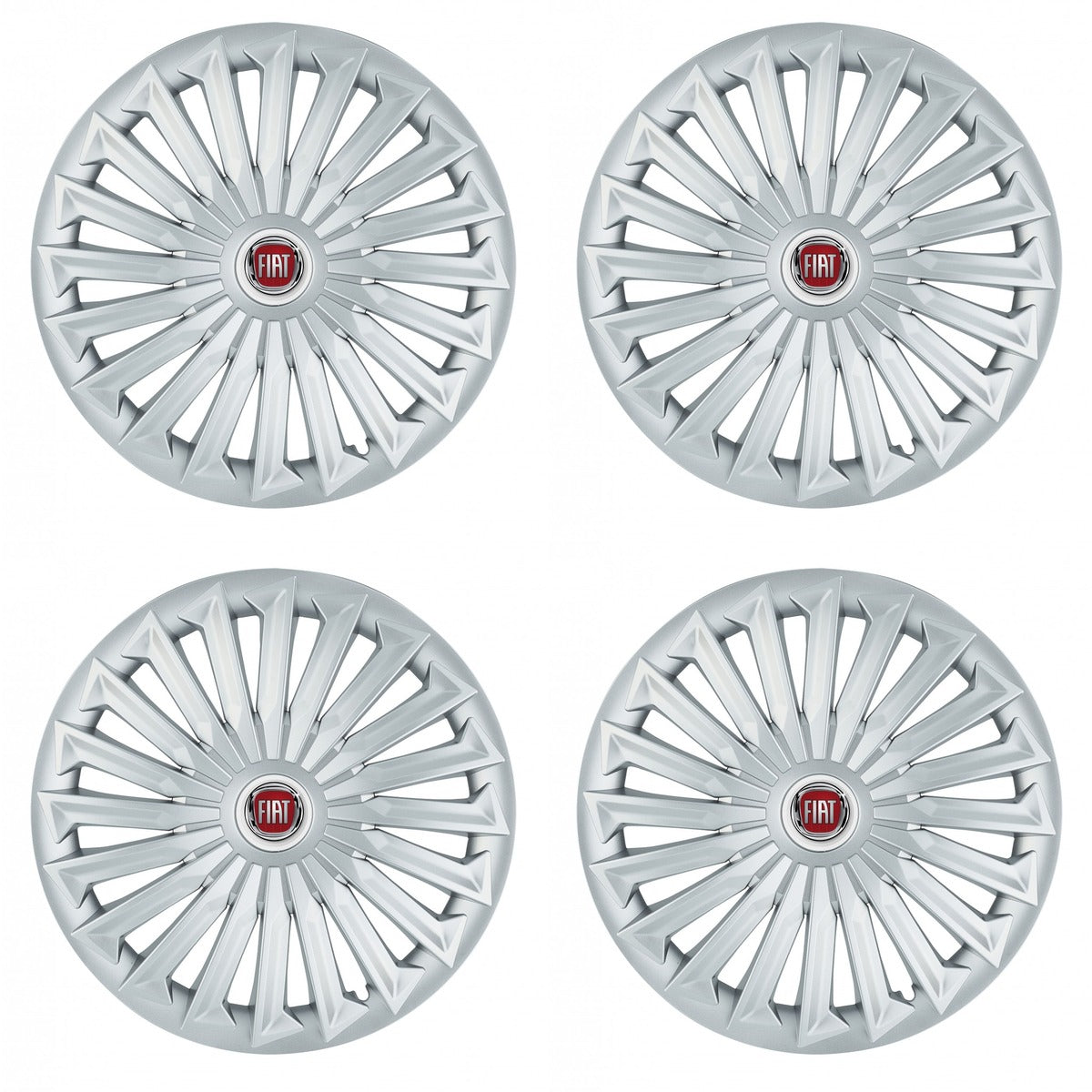 Set 4 capace roti 15 inchi (R15) compatibile FIAT, Model Joy Gri