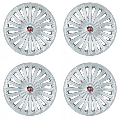 Set 4 capace roti 15 inchi (R15) compatibile FIAT, Model Joy Gri