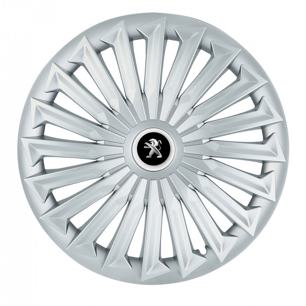 Set 4 capace roti 15 inchi (R15) compatibile PEUGEOT, Model Joy Gri
