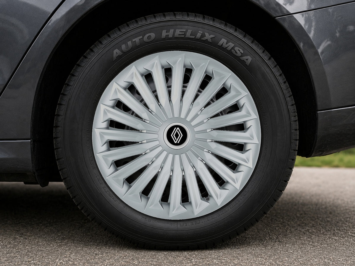 Set 4 capace roti 15 inchi (R15) compatibile RENAULT, Model Joy Gri