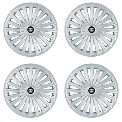 Set 4 capace roti 15 inchi (R15) compatibile SEAT, Model Joy Gri
