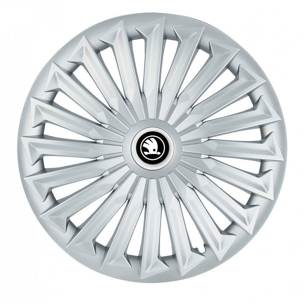 Set 4 capace roti 15 inchi (R15) compatibile SKODA, Model Joy Gri