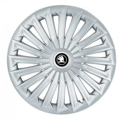 Set 4 capace roti 15 inchi (R15) compatibile SKODA, Model Joy Gri