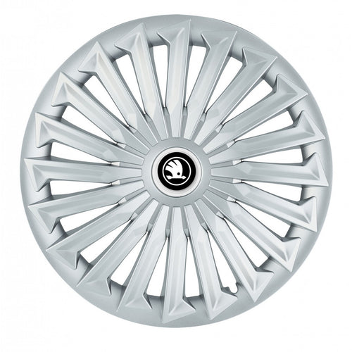 Set 4 capace roti 15 inchi (R15) compatibile SKODA, Model Joy Gri