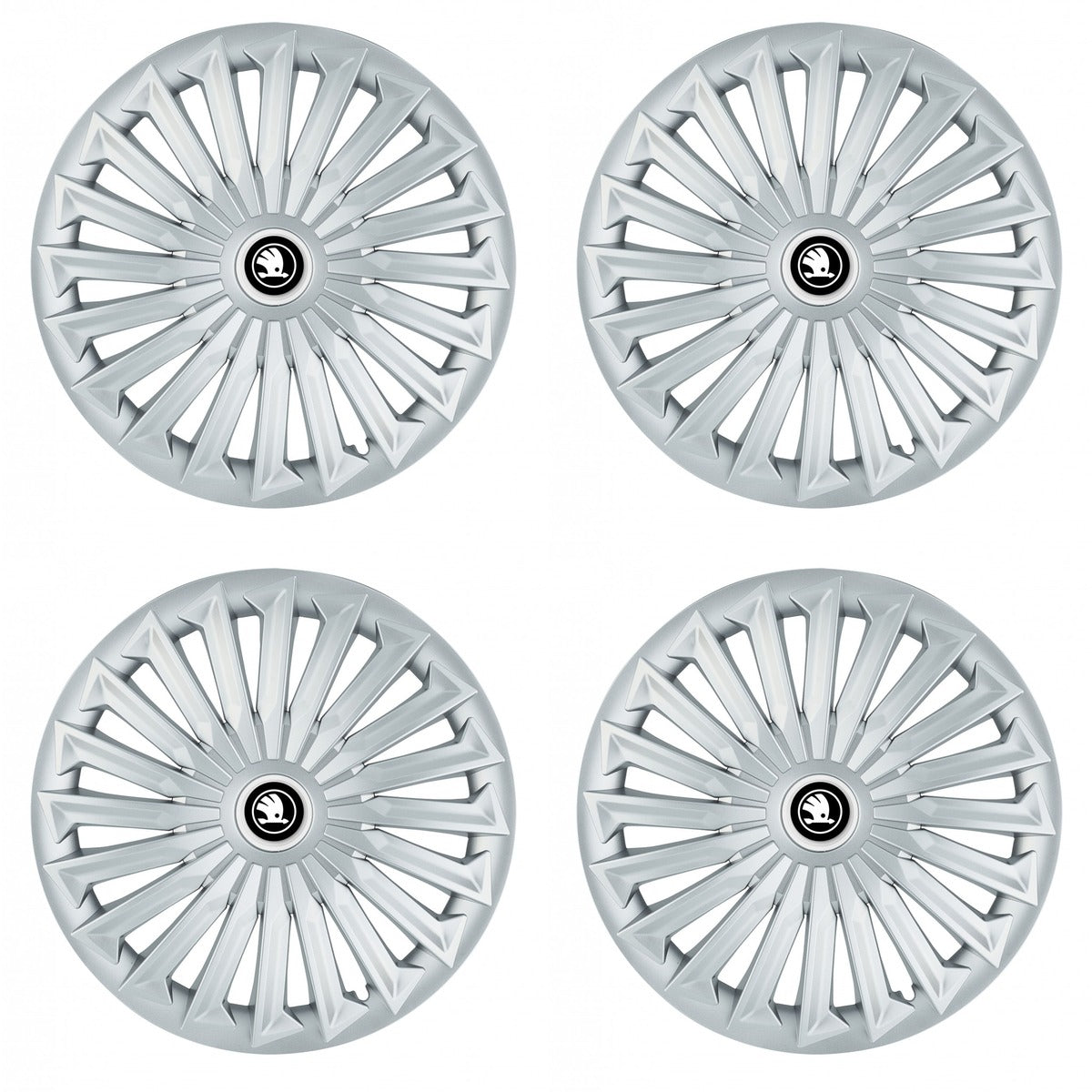 Set 4 capace roti 15 inchi (R15) compatibile SKODA, Model Joy Gri