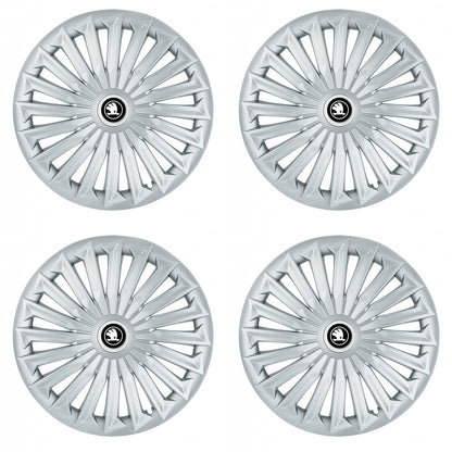 Set 4 capace roti 15 inchi (R15) compatibile SKODA, Model Joy Gri