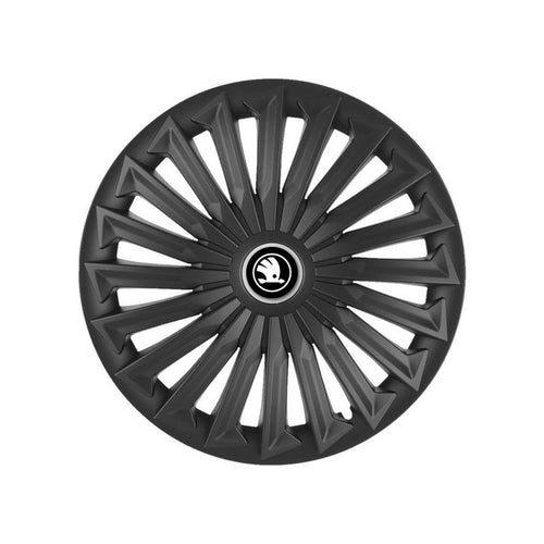 Set 4 capace roti Joy Negru R17 pentru gama auto Skoda Nou