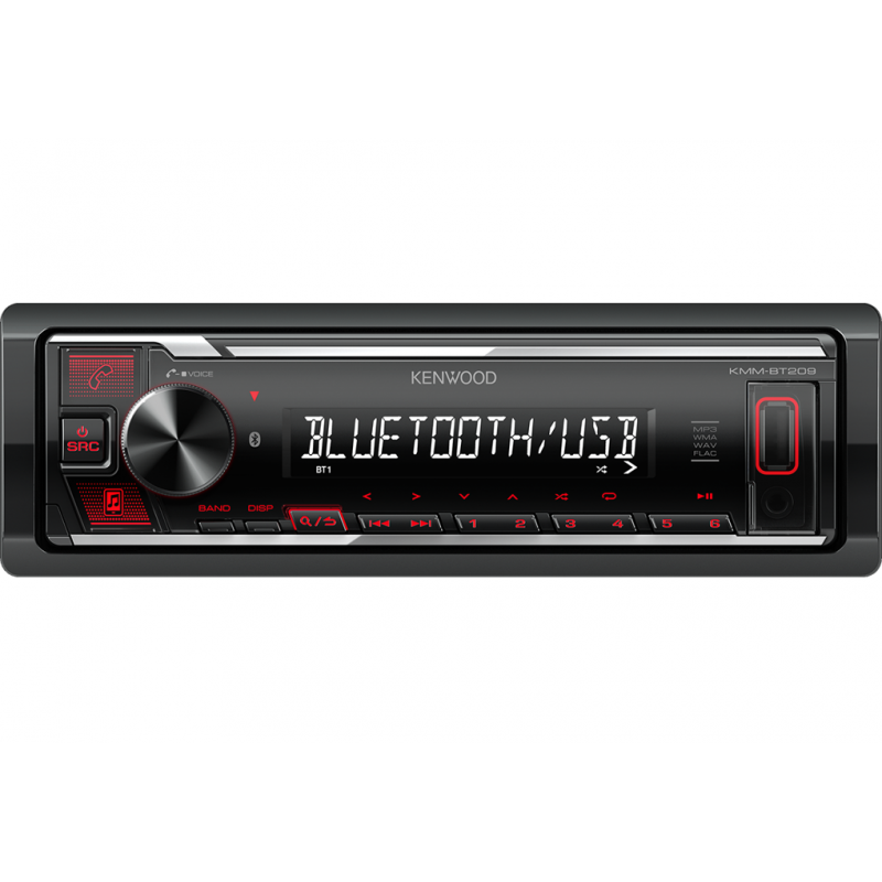 Kenwood KMM-BT209 – Media Receiver Digital cu USB, Bluetooth și Iluminare Roșie