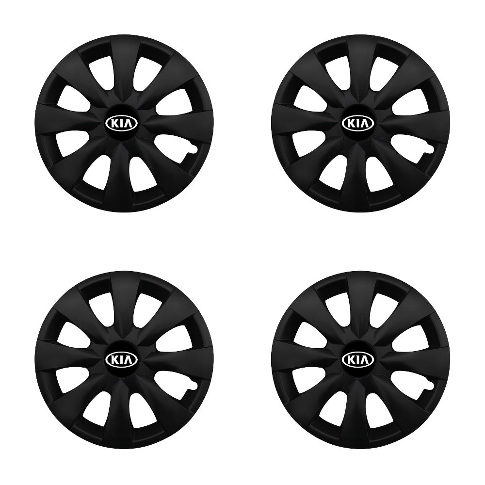 Set 4 capace roti potrivite jantelor de 15 inch compatibile KIA, Model - 316 Black Edition