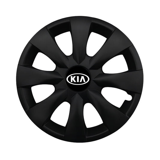 Set 4 capace roti potrivite jantelor de 15 inch compatibile KIA, Model - 316 Black Edition