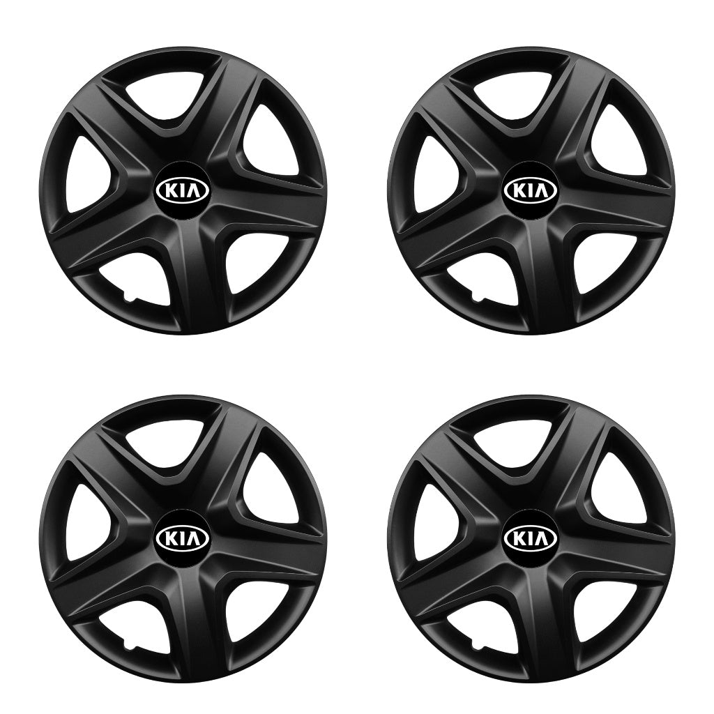 Set 4 capace roti potrivite jantelor de 15 inch compatibile KIA, Model 340 Black