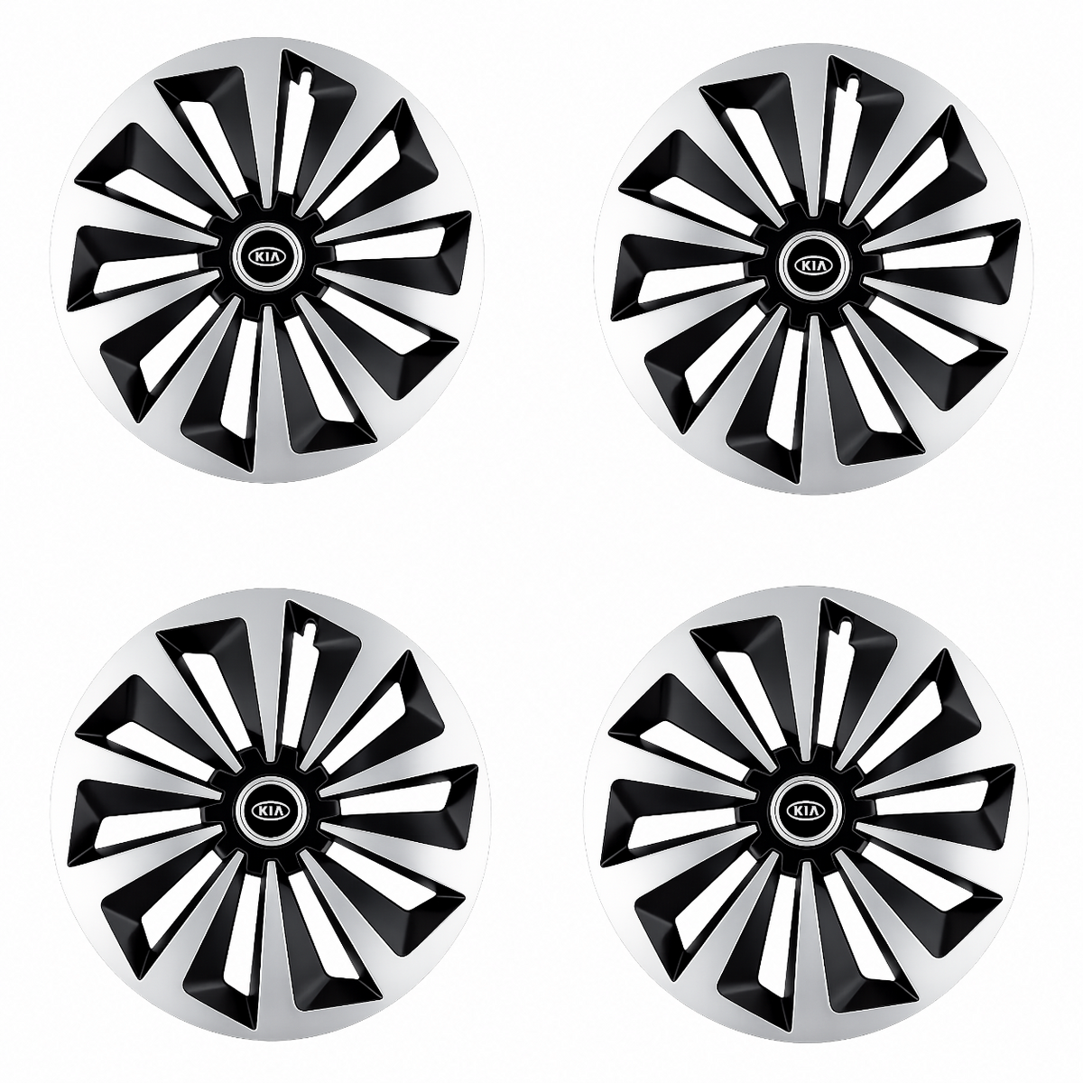 Set 4 capace roti Fox Gri-Negru R15 Compatibil Cu Kia