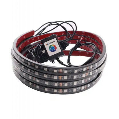 Kit Iluminare Auto, RGB, control sunet voce, 2 buc x 90 cm si 2 buc x 120 cm