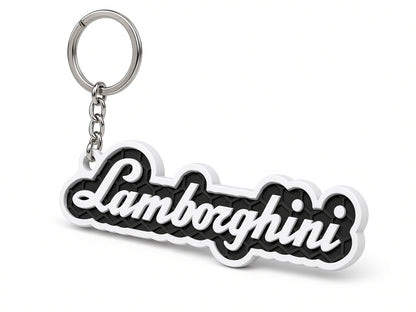 Breloc auto Lamborghini inscripție cu lanț și inel