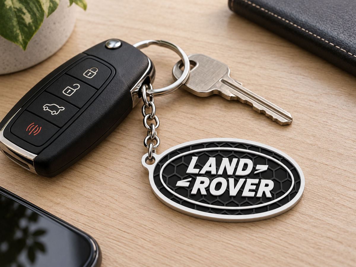Breloc auto Land Rover cu lanț și inel