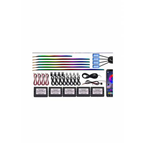 Lumini ambientale LED premium, kit RGB 18 în 1, efecte dinamice Symphony cu control prin aplicație