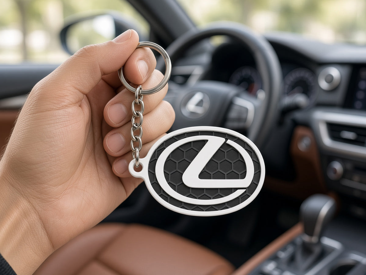 Breloc auto Lexus logo cu lanț și inel