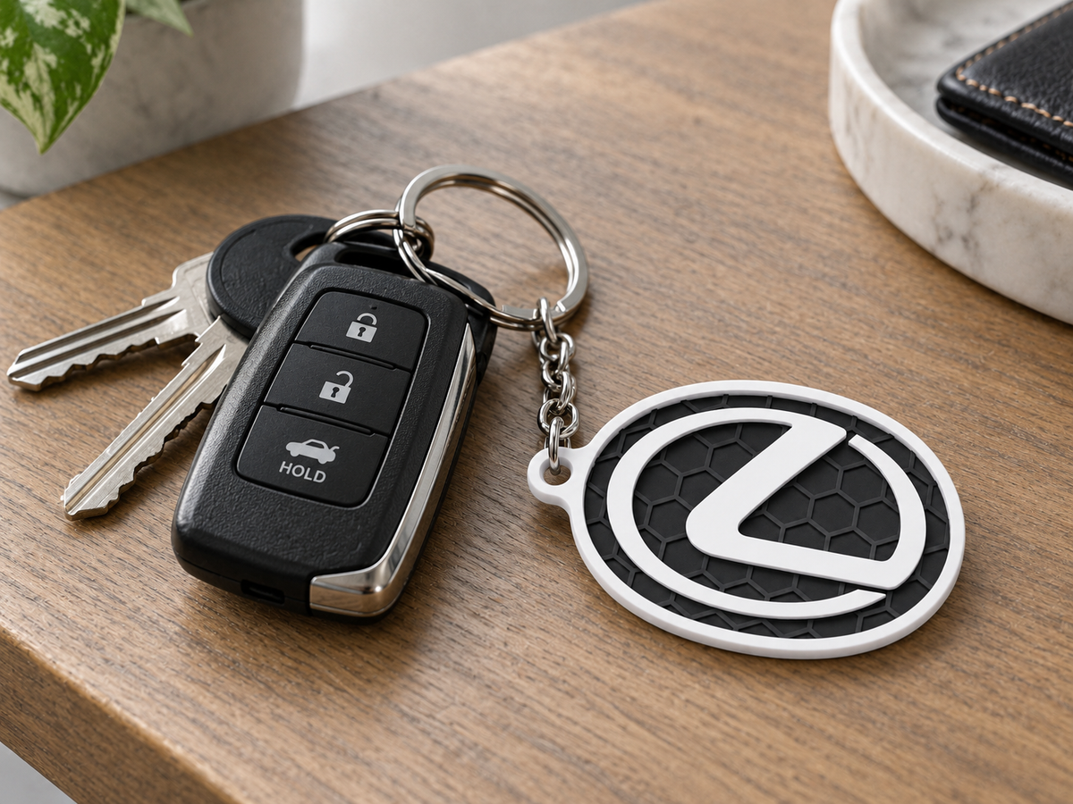 Breloc auto Lexus logo cu lanț și inel