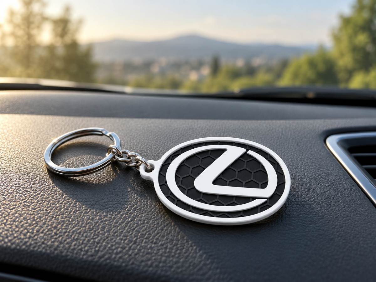 Breloc auto Lexus logo cu lanț și inel