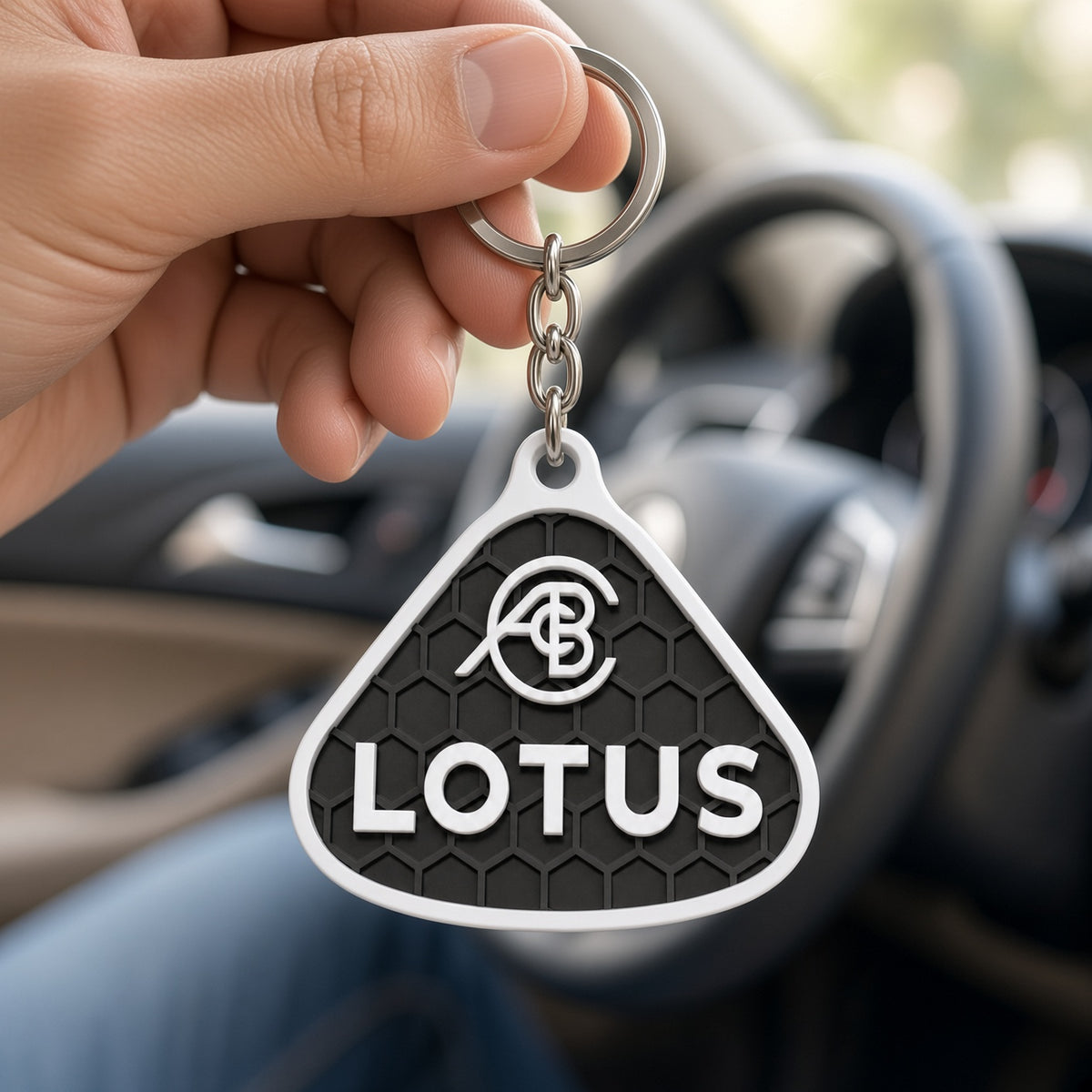 Breloc auto Lotus cu lanț și inel