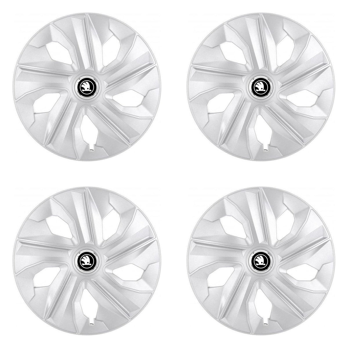 Set 4 Capace Roti, potrivite jantelor de R15, pentru Skoda Nou, model luna cromat