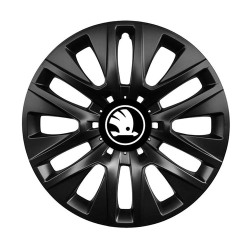 Set 4 capace roti 15 inchi (R15) compatibile gama Skoda Nou model - 225 Black