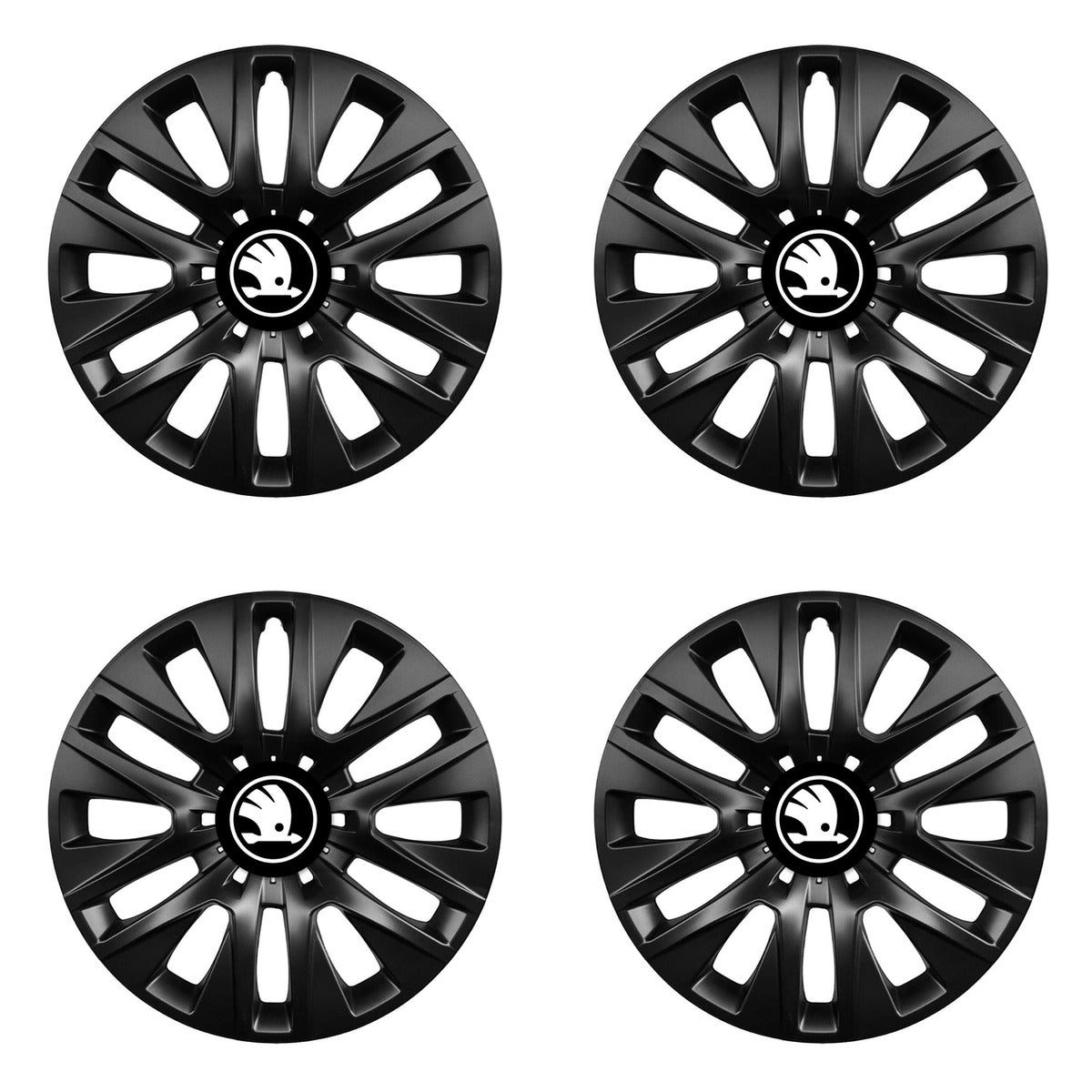 Set 4 capace roti 15 inchi (R15) compatibile gama Skoda Nou model - 225 Black