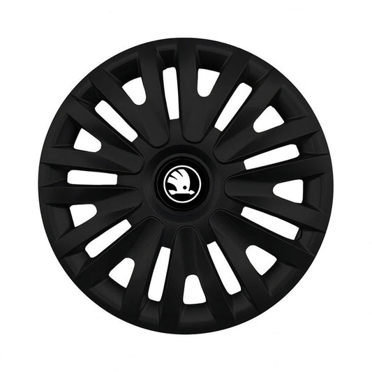 Set 4 capace roti potrivite jantelor de 14 inch (R14) compatibile SKODA NOU, Model - 313 Black