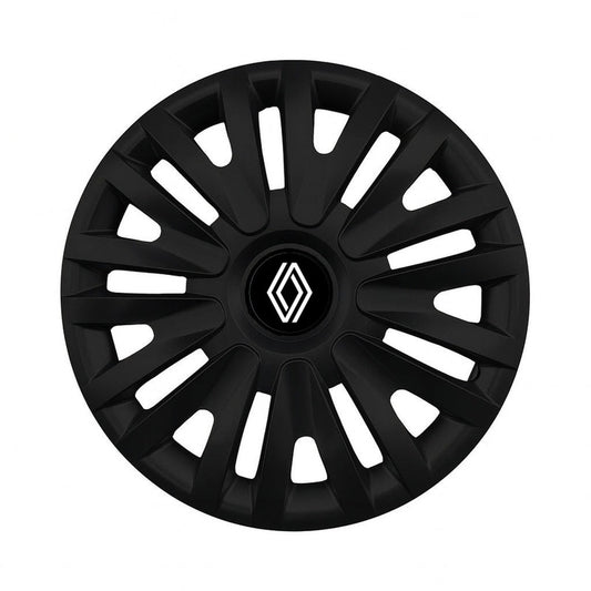 Set 4 capace roti potrivite jantelor de 14 inch (R14) compatibile RENAULT NOU, Model - 313 Black