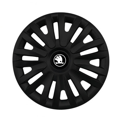 Set 4 capace roti potrivite jantelor de 15 inch (R15) compatibile SKODA NOU, Model - 313 Black
