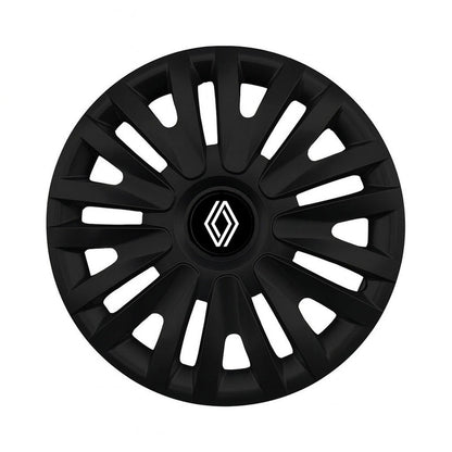 Set 4 capace roti potrivite jantelor de 15 inch (R15) compatibile RENAULT NOU, Model - 313 Black
