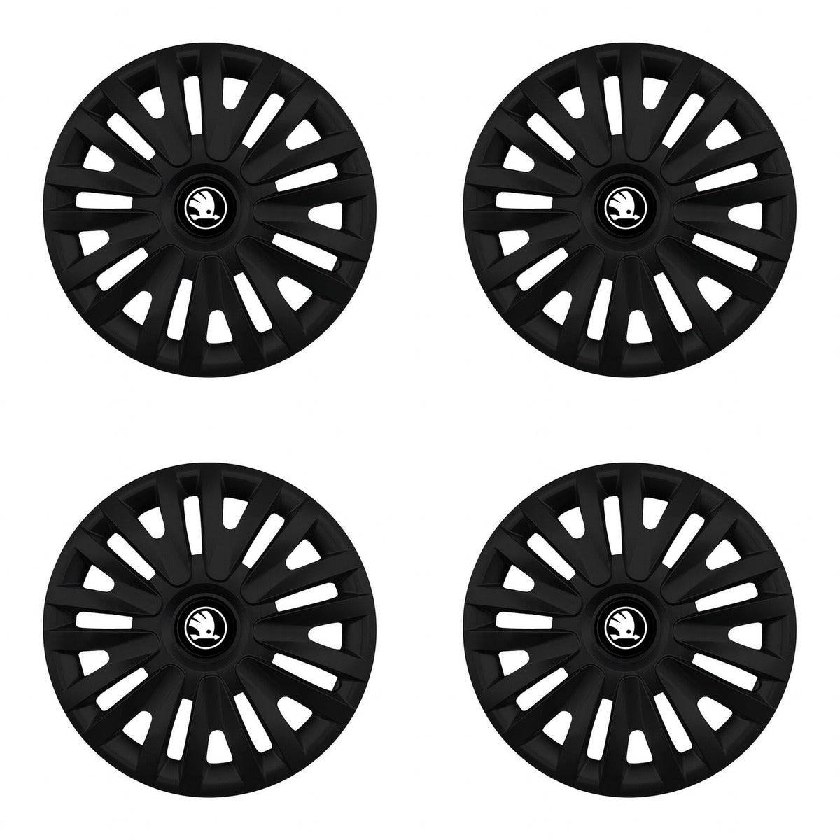 Set 4 capace roti potrivite jantelor de 16 inch (R16) compatibile SKODA NOU, Model - 313 Black