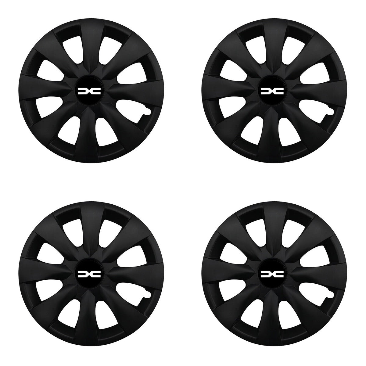 Set 4 capace roti potrivite jantelor de 14 inchi (R14) compatibile DACIA NOU, Model - 316 Black Edition