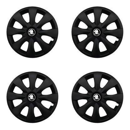 Set 4 capace roti potrivite jantelor de 14 inchi (R14) compatibile SKODA NOU, Model - 316 Black Edition
