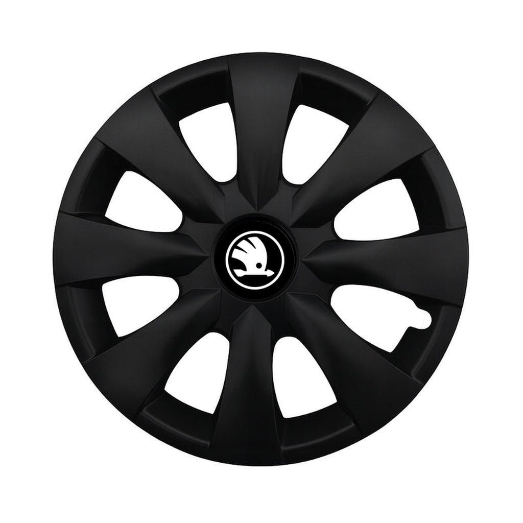 Set 4 capace roti potrivite jantelor de 15 inchi (R15) compatibile SKODA NOU, Model - 316 Black Edition