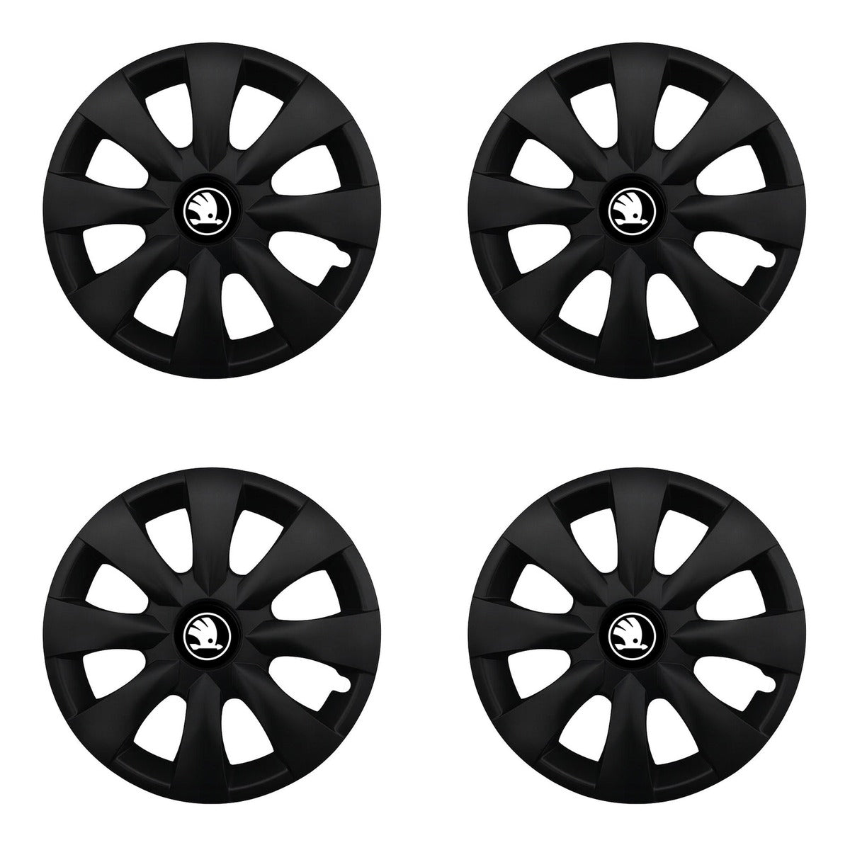 Set 4 capace roti potrivite jantelor de 15 inchi (R15) compatibile SKODA NOU, Model - 316 Black Edition