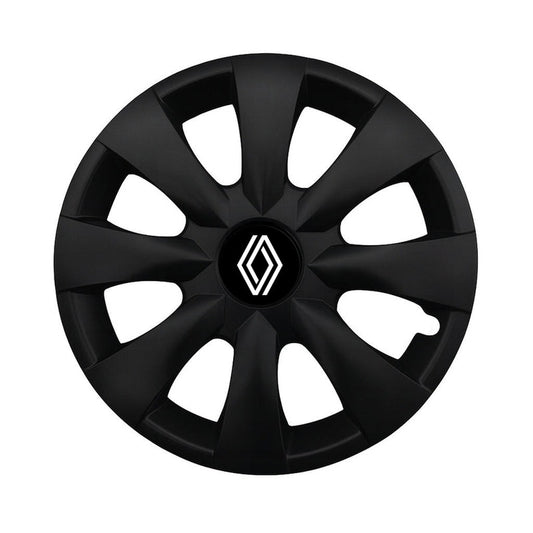 Set 4 capace roti potrivite jantelor de 15 inchi (R15) compatibile RENAULT NOU, Model - 316 Black Edition
