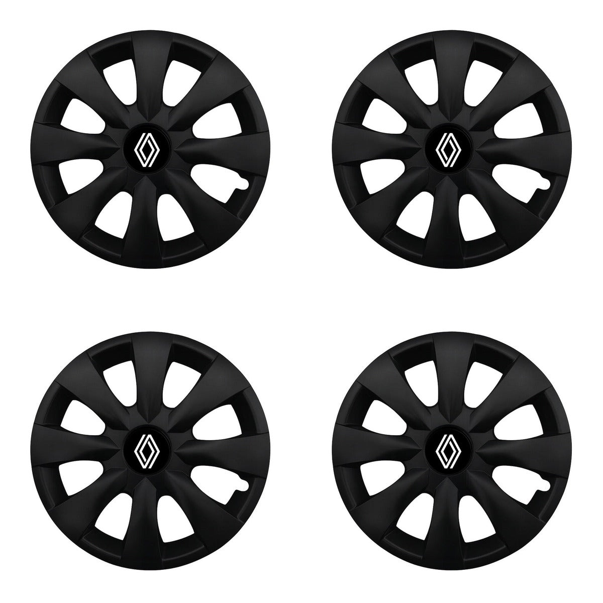 Set 4 capace roti potrivite jantelor de 15 inchi (R15) compatibile RENAULT NOU, Model - 316 Black Edition