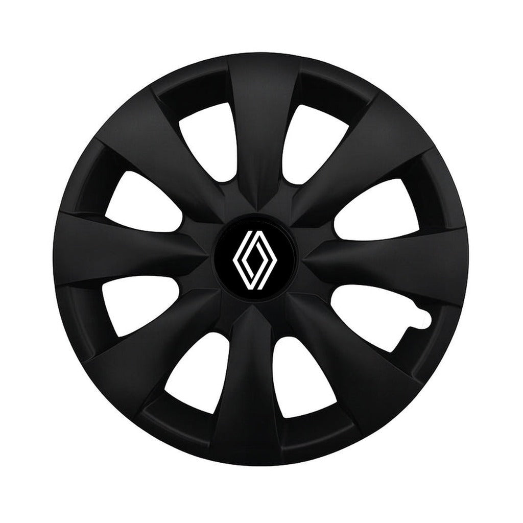Set 4 capace roti potrivite jantelor de 16 inchi (R16) compatibile RENAULT NOU, Model - 316 Black Edition