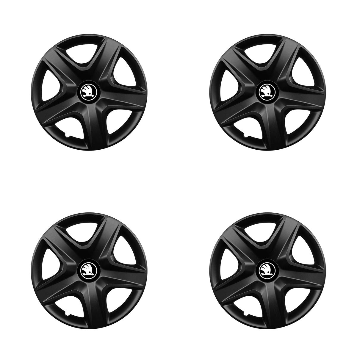 Set 4 capace roti 14 inchi (R14) compatibile SKODA NOU, Model 340 Black
