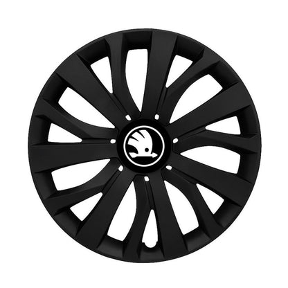 Set 4 capace roti 14 inchi (R14) compatibile SKODA NOU, Model - 345 Black