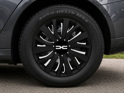Set 4 capace roti 16 inchi (R16) compatibile DACIA NOU, Model - 345 Black