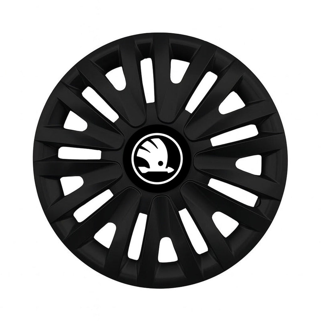 Set 4 capace roti 14 inch (R14) compatibile SKODA NOU, Model - 412 Black