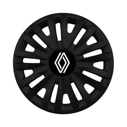 Set 4 capace roti 14 inch (R14) compatibile RENAULT NOU, Model - 412 Black