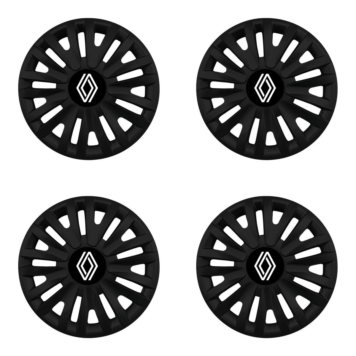Set 4 capace roti 14 inch (R14) compatibile RENAULT NOU, Model - 412 Black
