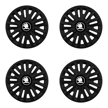 Set 4 capace roti 15 inch (R15) compatibile SKODA NOU, Model - 412 Black